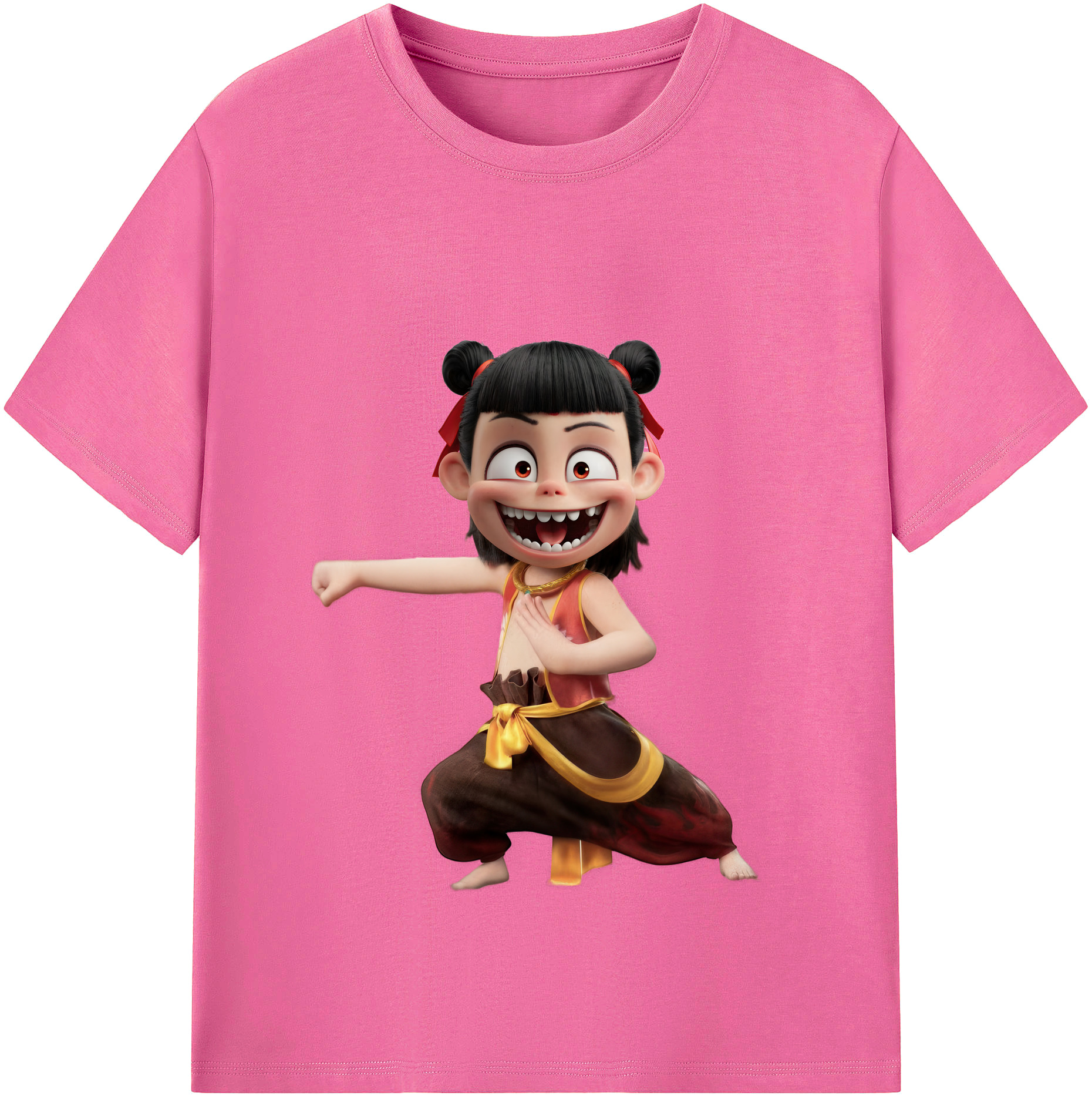 （画像用） Ne Zha 2 ナタ 魔童の大暴れ レディースカジュアルプリントTシャツ（綿100％）